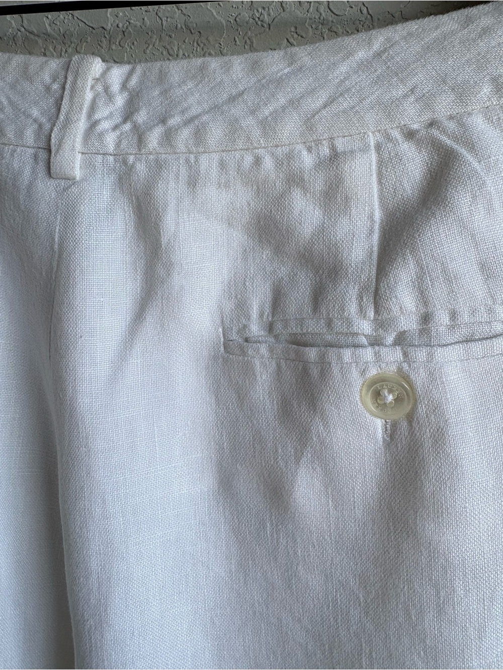 Lauren Ralph Lauren White 100% Linen Pants Size 10 Fully Lined Straight Leg - Picture 7 of 10